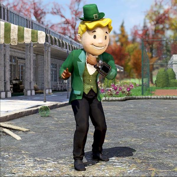 Fallout76 Vaultボーイの衣装「レプラコーン」の画像