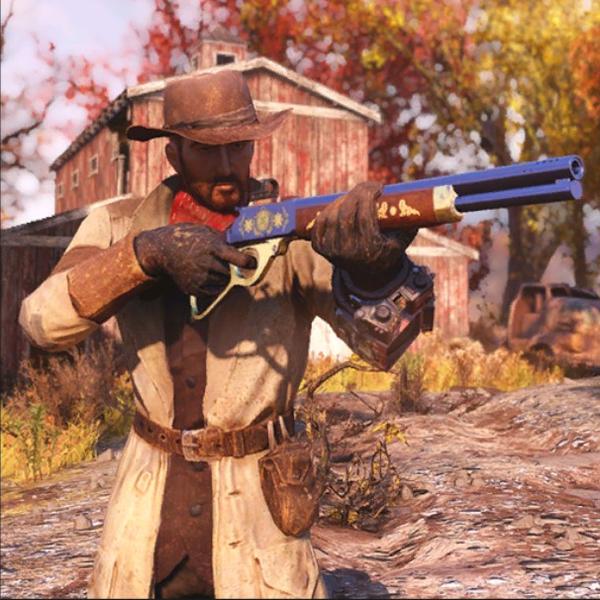 Fallout76 ウッドインレーレバーアクションライフル塗装の画像