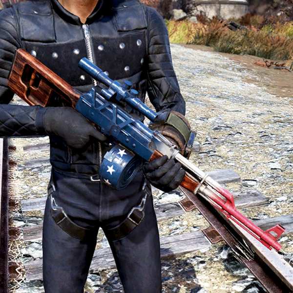 Fallout76 熱帯の稲妻迷彩スキン(ハンドメイドライフル)の画像