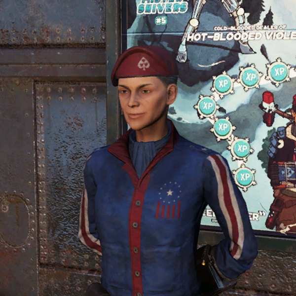 Fallout76 パワーパトロールの赤いベレー帽の画像