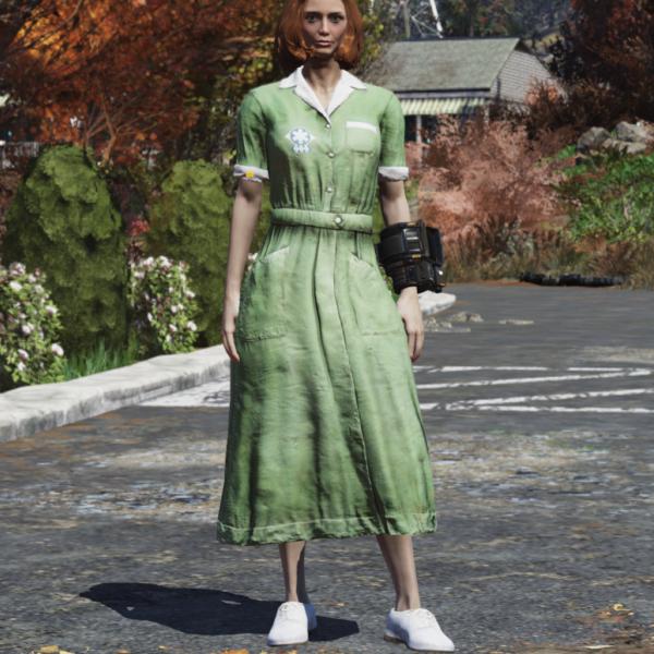 Fallout76 病院職員の制服(緑)の画像