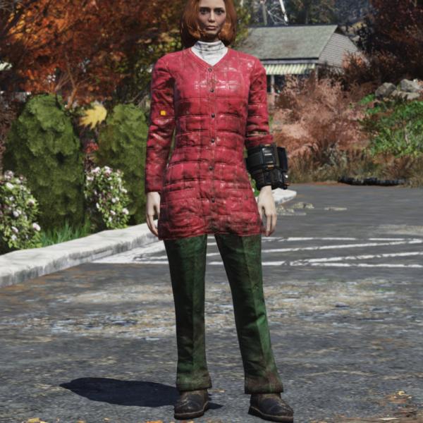 Fallout76 赤と緑のスキーウェアの画像
